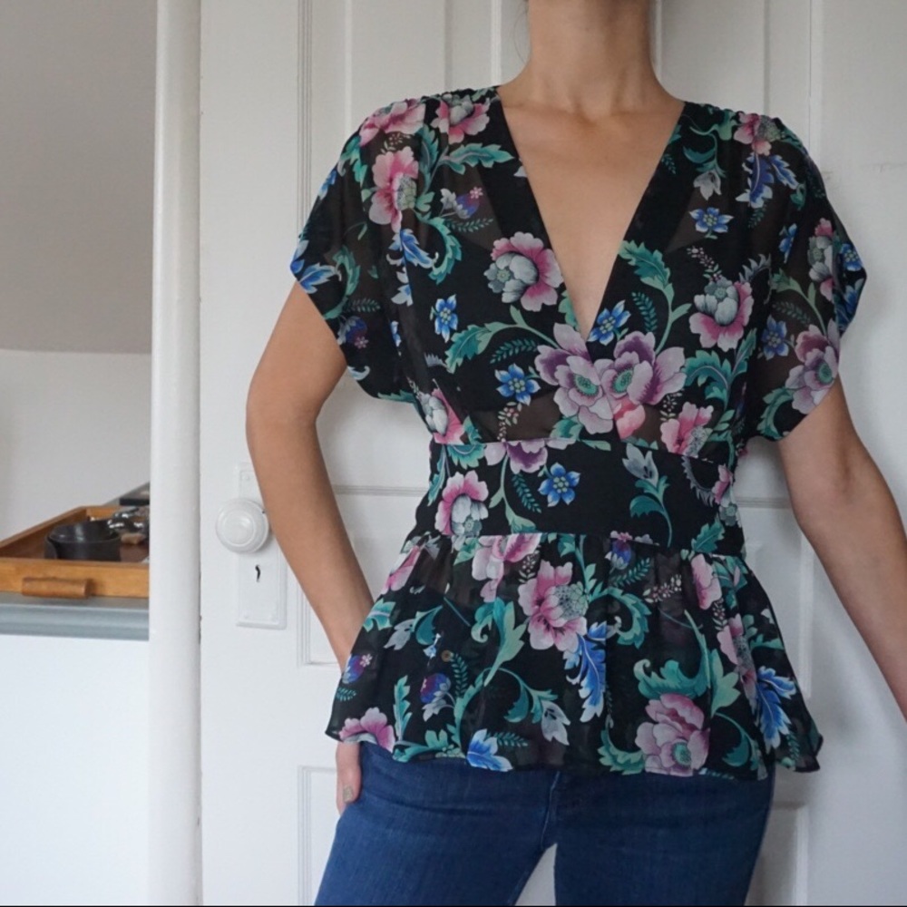Express floral empire waist top